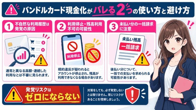 バンドルカード現金化がバレる2つの使い方と避け方