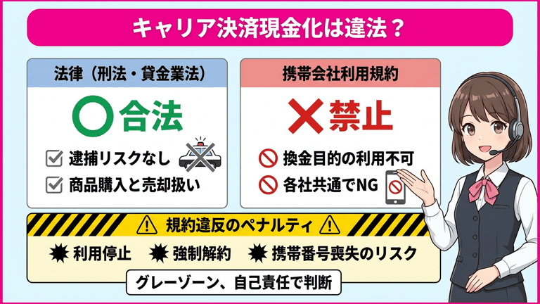 キャリア決済の現金化は違法？