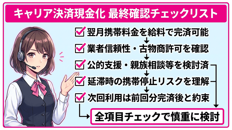 キャリア決済の現金化は最終手段として検討する