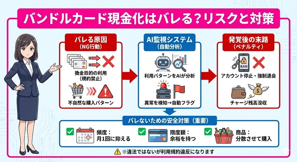 バンドルカード現金化はバレる？