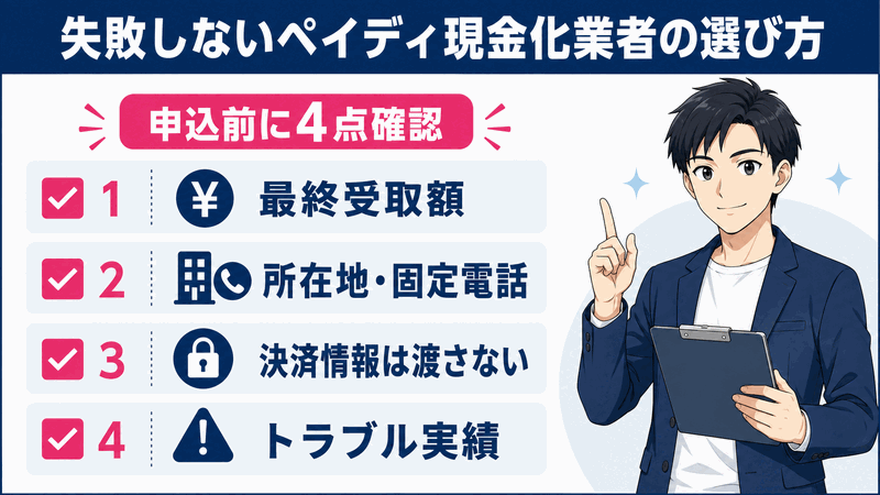 失敗しないペイディ現金化業者の選び方