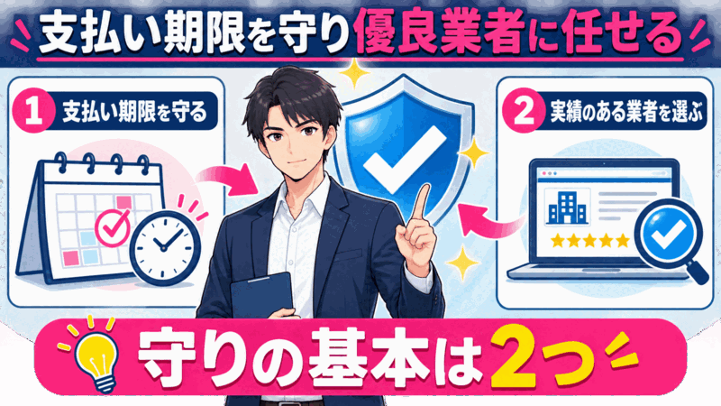 支払い期限を守り優良業者に任せる